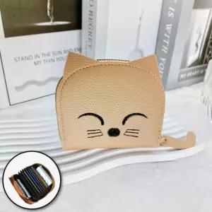 고양이 학생 반지갑 카드지갑 데일리 지퍼 여우 지갑