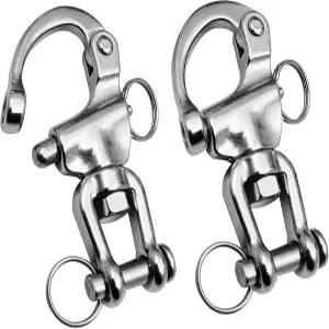 NECMETU 스냅 섀클 세일링 할야드 316 스테인리스 스틸 클레비스 회전 턱 리깅 섀클용 퀵 릴리스 후크