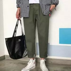 [모로엠]남성 코튼 허리밴딩 배기핏 롤업팬츠 3색 ON-PTA-QWFMQVNC