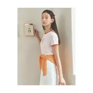 빈폴 BEANPOLE LADIES B. my 하트 프린트 반소매 티셔츠 핑크 BF5442N02X 442537