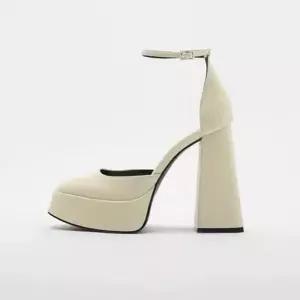 웨딩슈즈 통굽 키높이 하이힐 구두 발편한 스트랩 촬영용 예식 본식 샌들