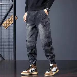코아픽샵 남자 바지 빈티지 배기핏 키작남 가을조거 청바지 배기 꾹3