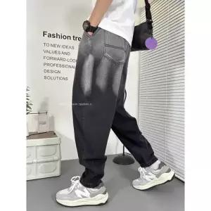 코아픽샵 팬츠 남성용 가을 캐주얼 작은 청바지 키작남 슬림핏 통 배기핏 배기바지 워싱 꾹3