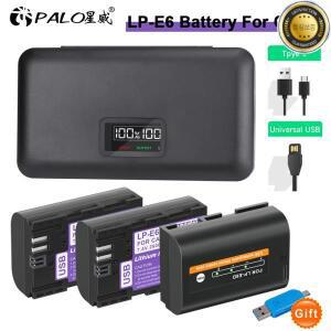 PALO LP-E6 LP E6 배터리 (캐논 EOS R 90D 5D IV Mark II 용 Type-C 입력)