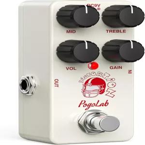 포골랩 디스토션 기타 페달 미니 아날로그 2 브랜드 EQ 미드 및 트레블 트루 바이패스 DC 9V 일렉트릭