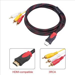 HDMI 호환 3RCA 케이블 1.5MHDMI 1.4-AV 코드 포함 HD 오디오 비디오 와이어