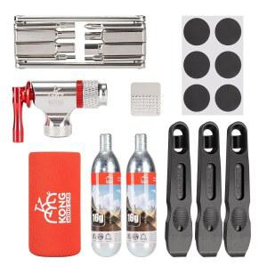 콩밍 자동차 자전거 수리 도구 키트-Co2 인플레이터 키트, Co2 카트리지, 8 in 1 멀티 도구, 타이어 튜브 패치 및 레버 포함 - 유지보수 비상 키트