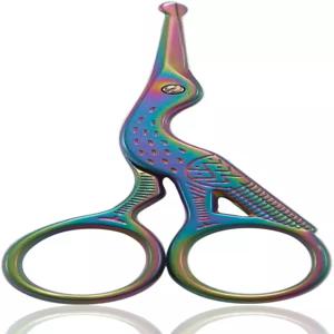 눈썹 콧수염 속눈썹 수염 다듬기(무지개)를 위한 YJS 트리빙 코 가위 라운드 팁 페이셜 헤어 블런트