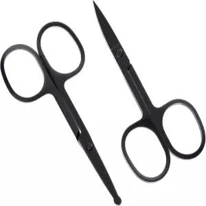 작은 그루밍 가위 코털 눈썹 남성용 스테인리스 스틸 얼굴 코 귀 콧수염 수염 속눈썹 2PCS