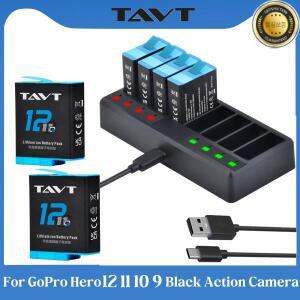 고프로 히어로 12 블랙용 1850mAh 배터리 타입 C 포트가 있는 8-웨이 고속 충전기 9 10 액션 카메라용