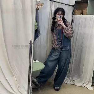 피콜로 여자 데일리룩 바지 점프슈트 데님 멜빵 슬림핏 캐주얼 KUK1