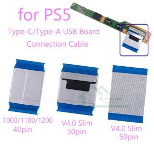 PS5 슬림 콘솔 메인보드 USB 타입-A 소켓 보드 연결 플렉스 케이블 교체용 사이드 40핀 50핀