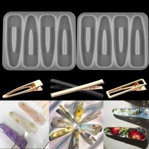 바레트 실리콘 몰드 금속  헤어 클립 DIY 수지 머리핀 공예에 대한 에폭시 쥬얼리 액세서리