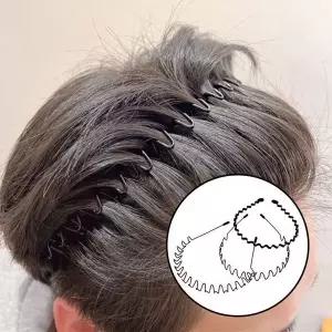 3p 남자 헤어 밴드 얇은 머리띠 고정 남성 스프링 스텐 철사 철 물결