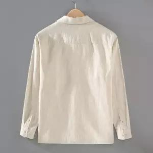 남성 멋짐폭발 솔리드 셔츠 모시 루즈핏 캐주얼 봄가을 면마 긴팔 OOTD3