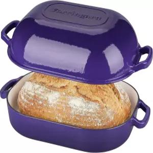 보링가드 대형 주철 더치 오븐 돔 냄비 뚜껑 에나멜 빵 수제 사워도우 굽기용 팬 9QT 보라색