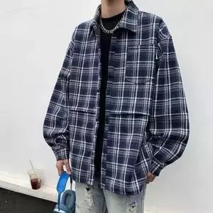 [라일리의류] Rly 캐주얼 남성 루즈핏 간절기 데일리 체크셔츠 4