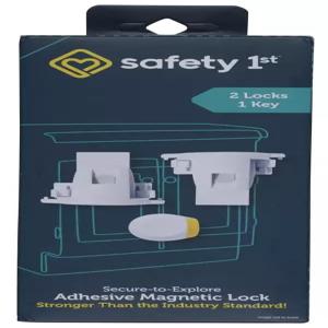 안전 1단계 접착식 자석 캐비닛 잠금장치 및 서랍용 2개 열쇠 1개 흰색