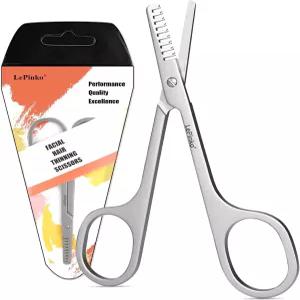 수염 콧수염 앞머리용 얼굴 털깎이 가위 V 치아 남성 여성 스타킹 스터퍼 선물 스테인리스 스틸 그레이