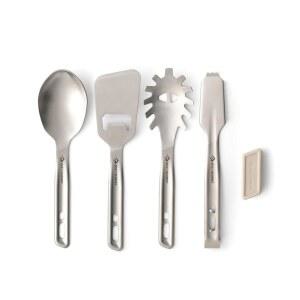 바다에서 정상으로 요리 스테인리스 집게 서빙 서빙용 세트 캠핑 스푼 슬롯 도구 주걱 우회