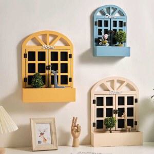 빈티지 창문 인테리어 벽장식 플라워포함 윈도우 원목 창문 스크래치