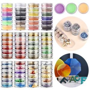 진주 광택 파우더 천연 마이카 미네랄 글리터 DIY 에폭시 송진 필러 골드 페이퍼 쥬얼리  6 가지 색상세트