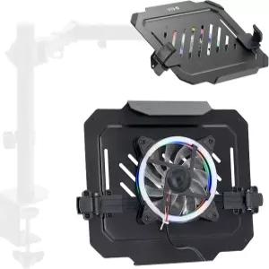 RGB 팬이 있는 12~15.6인치 조절 가능한 VIVO 유니버설 노트북 트레이 VESA 호환 모니터 암 블랙