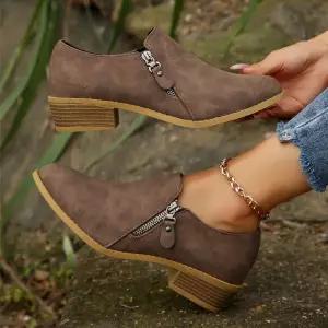 여성용 슬림 봄가을 하이힐 빅사이즈 앵클 단화 MN 가보시힐 워킹화 OOTD3