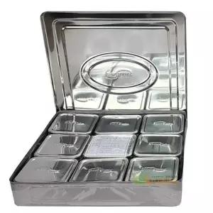 사각보존식용기 사각9P(270x270x50/신형) WL-2939 위생용기 업소 급식소