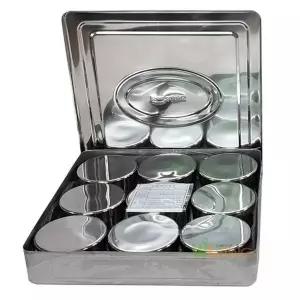 원형보존식용기 사각9P(270x270x50/신형) WL-2937 위생용기 업소 급식소