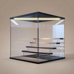 피규어 전시 수납장 투명 보관함 조명 장식장 진열 케이스 2단