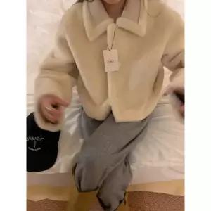 타노스여사친 일체형 코트 세무 데일리룩 가죽 퍼 재킷 쇼트 KUK1