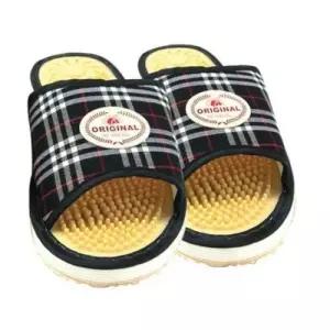 [라일리] Rly 발편한 체크슬리퍼 남성지압실내화 곤색