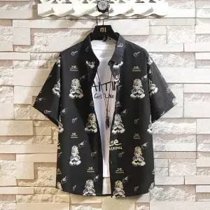 남친 솔리드 데이트룩 셔츠 반팔 박시 빅사이즈 잔꽃 상의 인기1