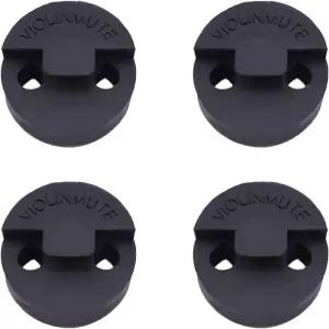 바이올린과 스몰 비올라를 위한 암게이트 4팩 바이올린 연습 음소거 라운드 투르테 스타일 고무 블랙