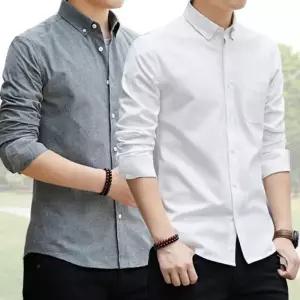 [라일리의류] Rly 남방 무지 일자핏 와이셔츠 남자 캐주얼 긴팔 와