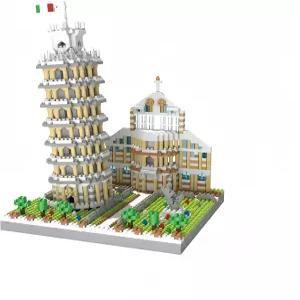 피사의 사탑 마이크로 미니 빌딩 블록 - 8.7인치 규모 건축 모델 키트 상세 설명서가 포함된 수집형