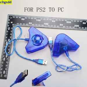 Cltgxdd 1개 PS2 컨트롤러 게임패드용 PC 게임 듀얼 연결 포인트 인터페이스 어댑터 케이블 삼각형 USB