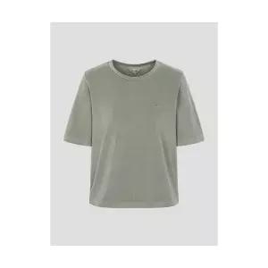 빈폴 BEANPOLE LADIES 밑단 스트링 반소매 다잉 티셔츠 카키 BF5742C03H 442646