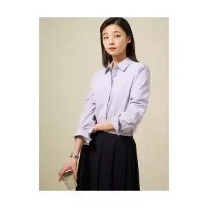 빈폴 BEANPOLE LADIES Essential 옥스퍼드 스트라이프 레귤러핏 셔츠 퍼플 BF5164E02U 442655
