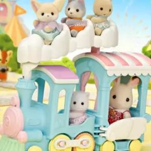 (올핀)실바니안 패밀리 무지개구름 기차 사막여우 인형 장난감