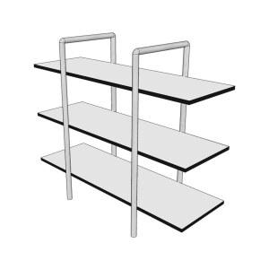 스테인리스 3단 책장 거실 진열 수납 선반 디스플레이 장식장