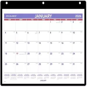 AT-A-GLANCE 2026 벽 및 책상 달력 11인치 x 8인치 작고 투명한 커버 비닐 홀더(SK80026)