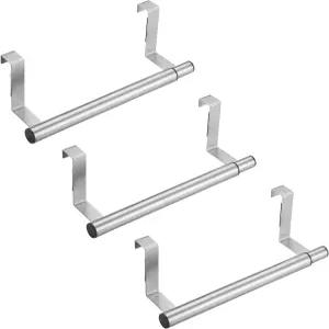 훌림 3팩 수납식 키친타월 랙 오버도어 핸드타월 및 행주 바 홀더