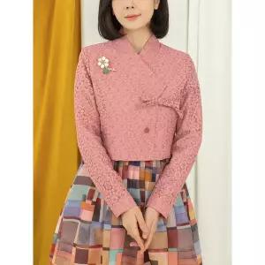 [디얼마미] 아롱꽃 레이스 저고리 / 미시옷 빅사이즈 엄마옷 생활한복 중년 여성 마담