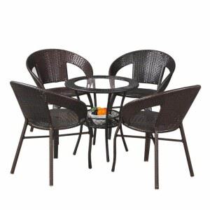 라탄 야외 테이블 카페 베란다 정원테이블의 야외테이블 라탄테이블세트