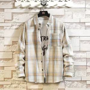 EAMT 남자 캐주얼 체크 셔츠 빅사이즈 상의 YJ1