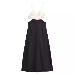 EAMT 여자 원피스 검정 봄 앤 스트리트 멜빵 YJ1