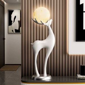 대형조각상 사슴 무드등 조형물 월구등 대형 사슴조각상 인테리어 블랙 거실