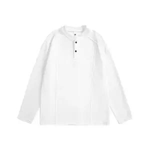 EAMT 남자 캐주얼 맨투맨 긴팔 헨리넥 빅사이즈 솔리드 YJ1